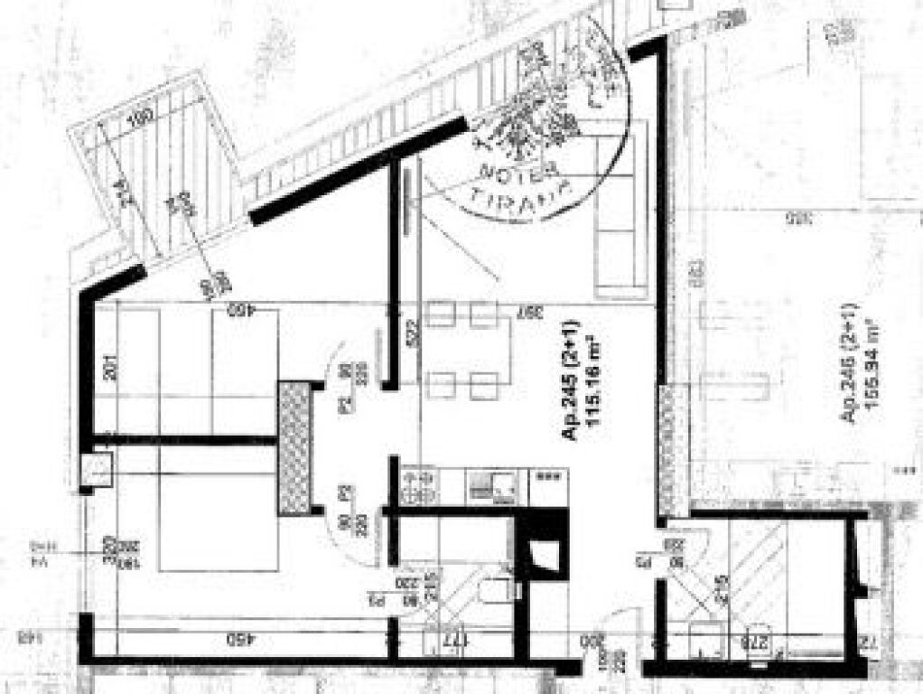 Apartment 2+1+2 for sale at “The 44 Tower”, Dritan Hoxha Street, opposite the Lady of the Council.