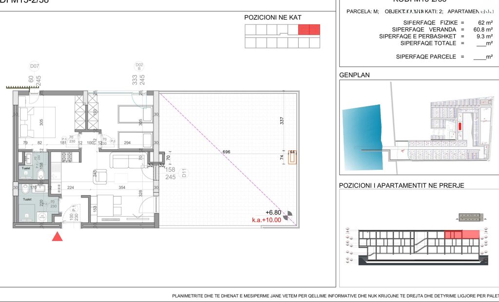 Apartment 2+1+2 with veranda in Turquoise Marina, Hamallaj