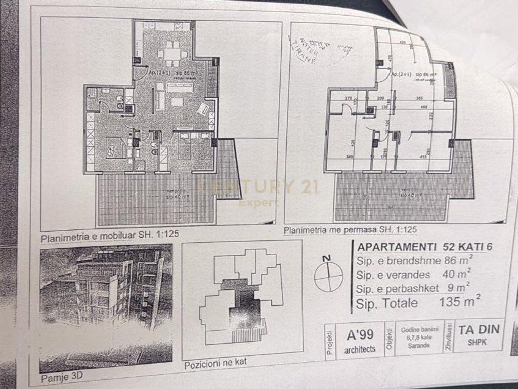 SARANDË, SHESIM APARTAMENT 2+1+2 + VERANDE NË PORTIN E LIMIONIT 300,000 €