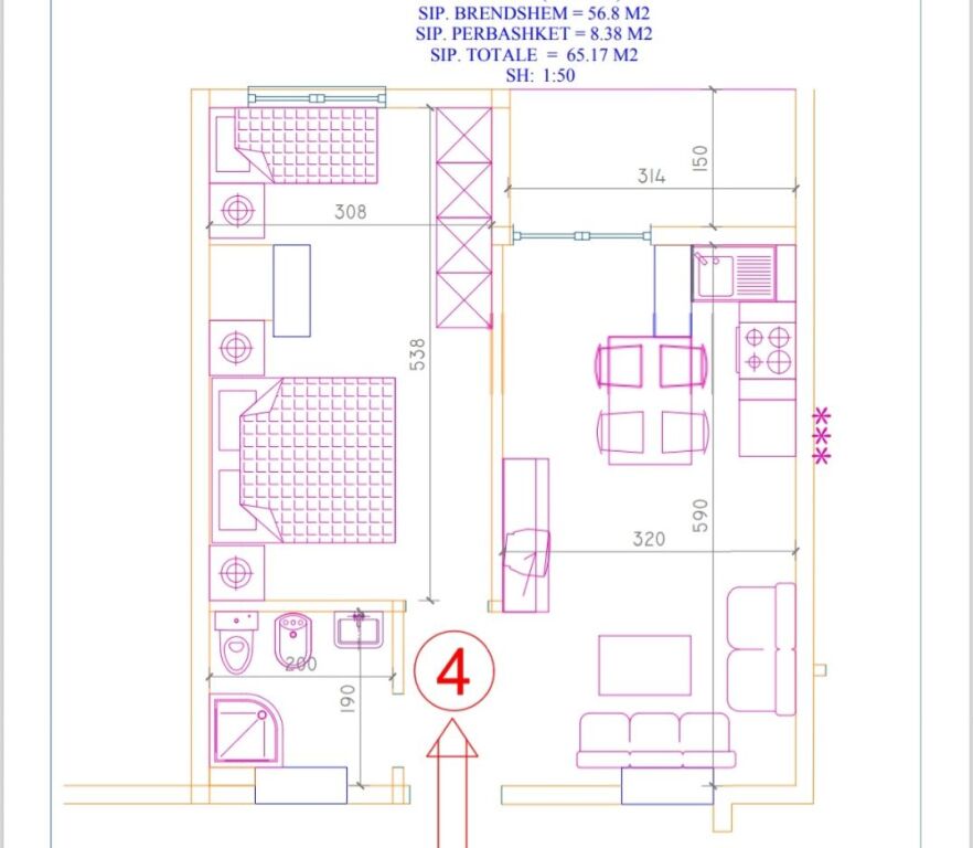 Occasione !!! Appartamento 1+1 in Vendita Vicino al Mare a Shengjin