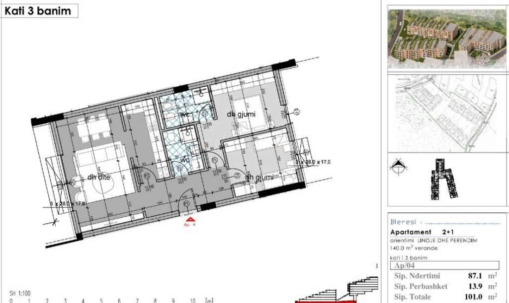 Sale | Apartament 2 + 1 | Dream House Residence / prane Liqenit Artificial | 222200 €