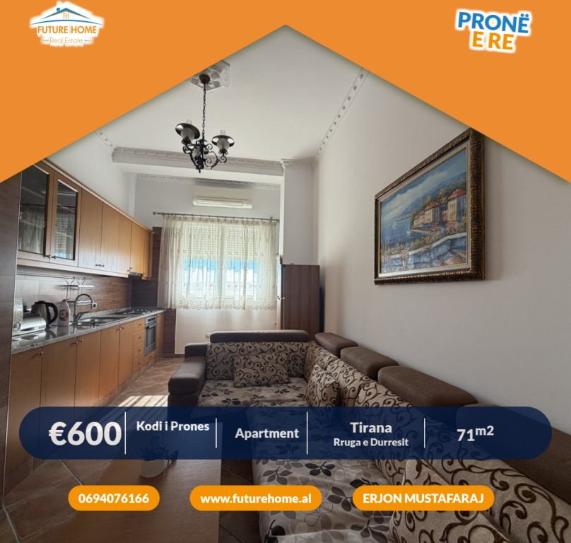 Qera, Apartament 1+1, Blloku i Ambasadave