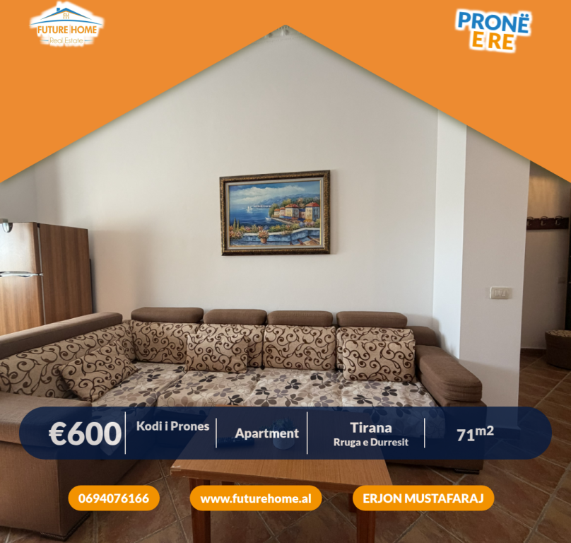Qera, Apartament 1+1, Blloku i Ambasadave