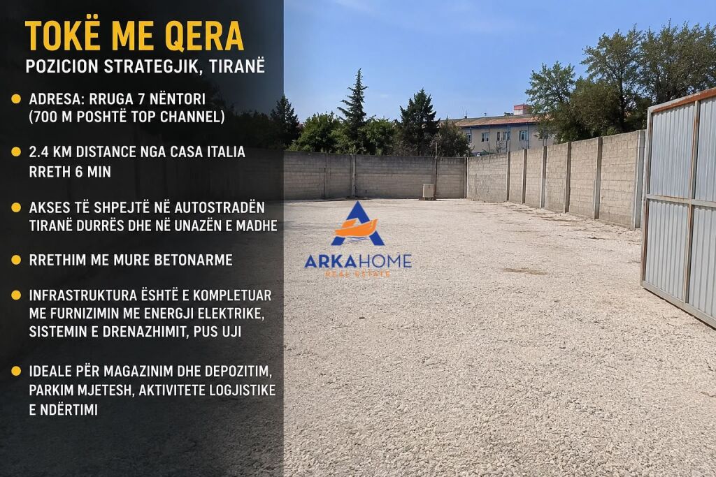 JEPET TOKE 4000M2 ME QERA "RRUGA 7 NENTORI" 4800 EURO