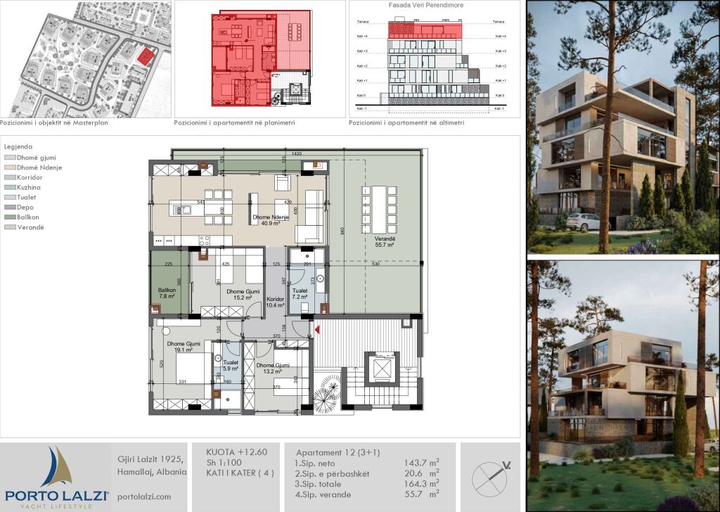 Attico 3+1 in Vendita a Hamallaj, Porto Lalëz