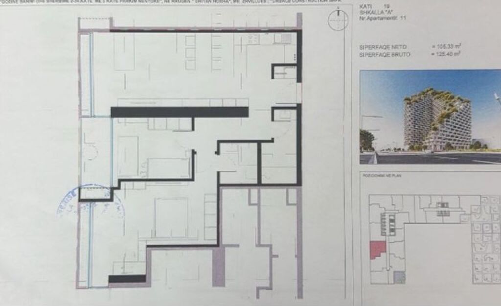 SHITET APARTAMENT 2+1+2 TUALETE, LION PARK 2, TIRANE 266,000 €