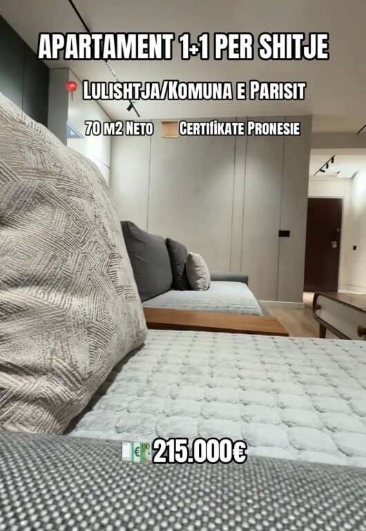Shitet apartament 1+1 tek Komuna e Parisit , prane Lulishtes .
