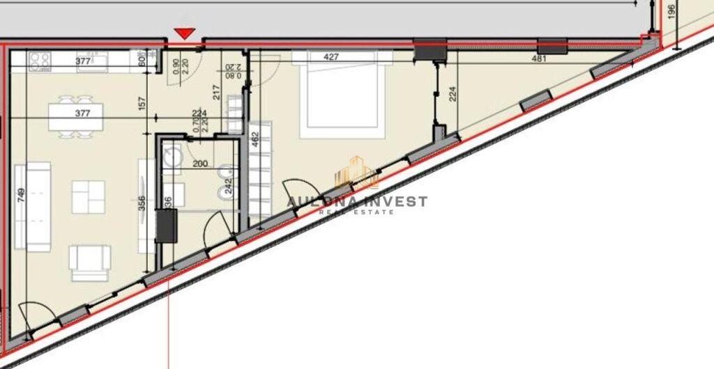 VALONA HILLS, APARTAMENT 1+1 NE SHITJE