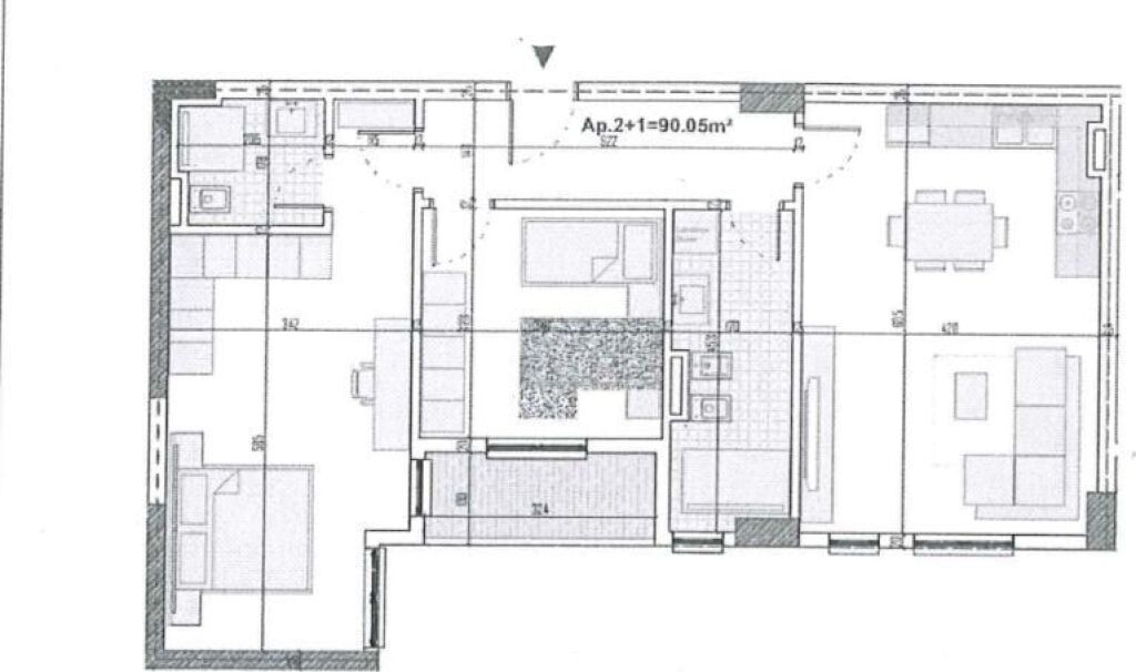Shitet 2+1+2 - Paskuqan, Faze Shtrimi - 950€/m²