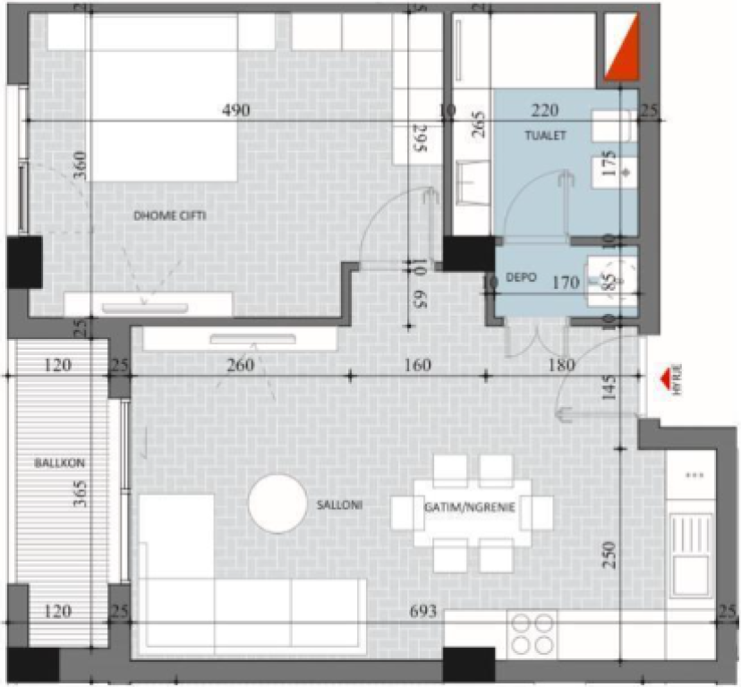 ✅ SHITET APARTAMENT 1+1 | Rezidenca Diellon 2, Paskuqan