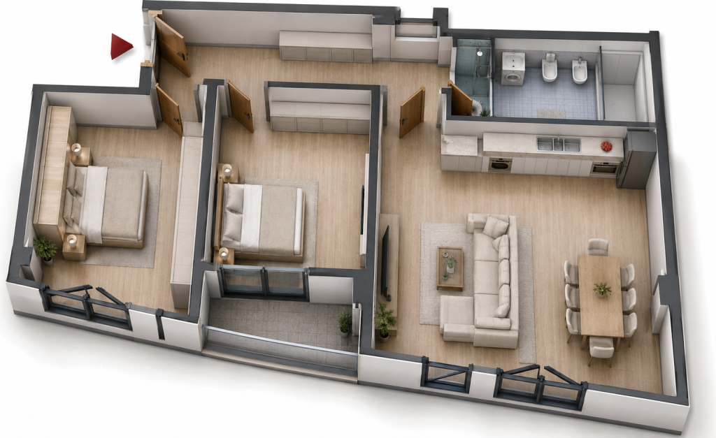 Shitet Apartament 2+1 Ekonomik 📍Paskuqan, Ringside Residences