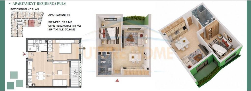 VENDO APPARTAMENTO 1+1, RESIDENZA PULS, VIA DIBRA