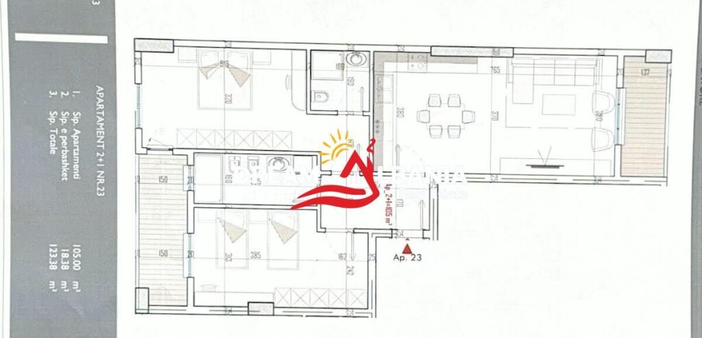 Apartament 2+1+2 Ne Shitje Ne Kamez (ID 41212289)