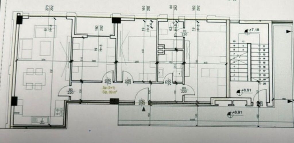 🏢In the 21 Dhjetori area, a 3+1+2 apartment is for rent, Empty 100,000 Leke (Net)