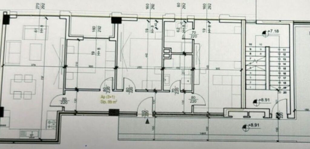 🏢In the 21 Dhjetori area, a 3+1+2 apartment is for rent, Empty 100,000 Leke (Net)