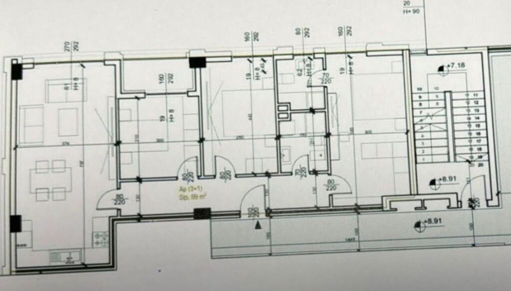 🏢In the 21 Dhjetori area, a 3+1+2 apartment is for rent, Empty 100,000 Leke (Net)