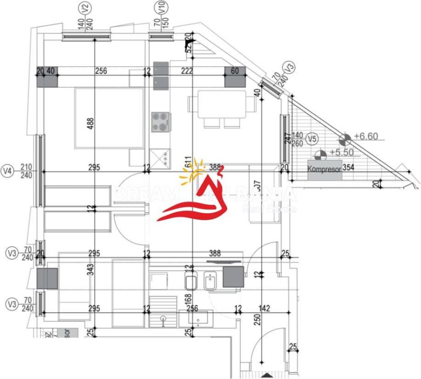 Appartamento 2+1 in vendita presso Komuna e Parisit (ID 41212291)