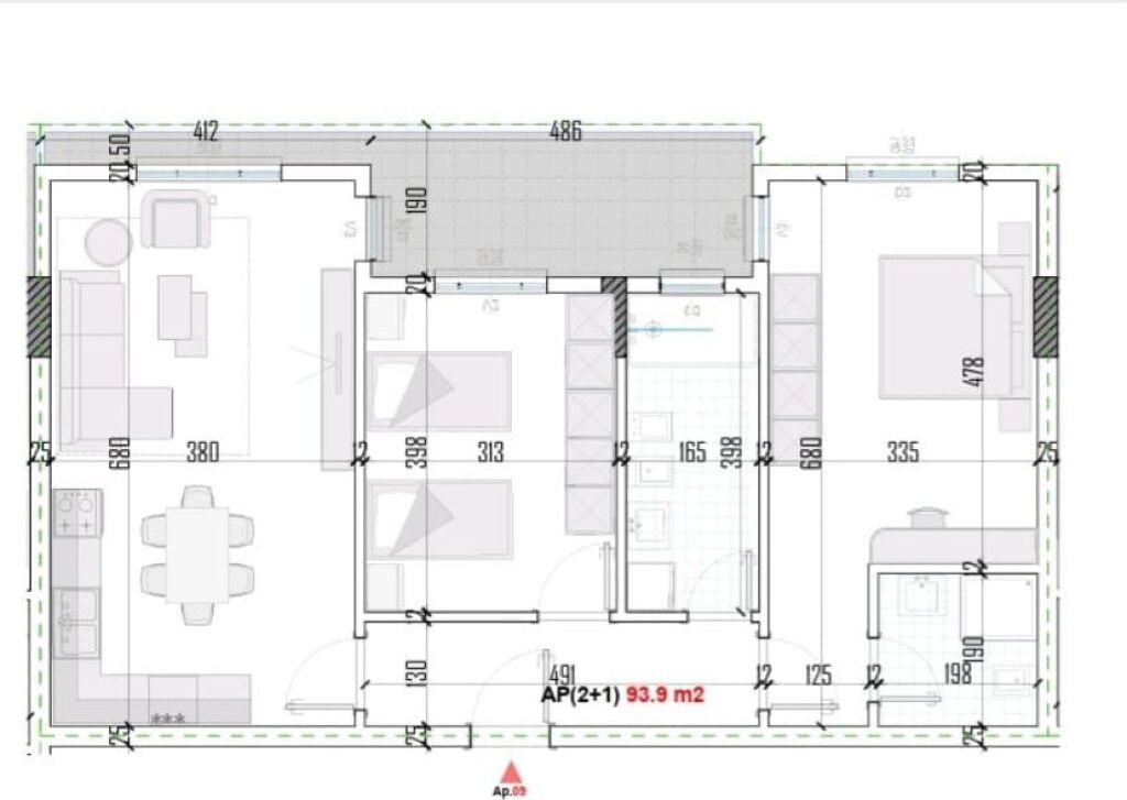 Shitet Apartament 2+1+2 Banjo –  📍Green Residence, Bathore