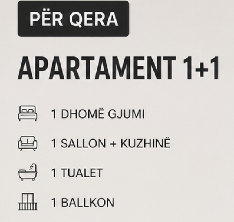 IN AFFITTO – APPARTAMENTO 1+1 | COMPLESSO KADIU, ALI DEMI