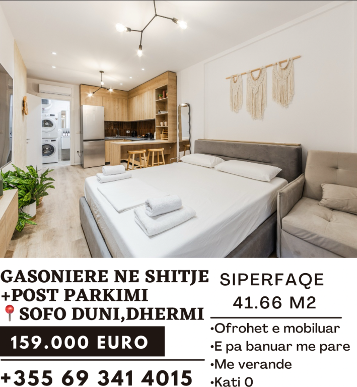 Furnished studio apartment for sale in Dhermi, Sofo Duni
