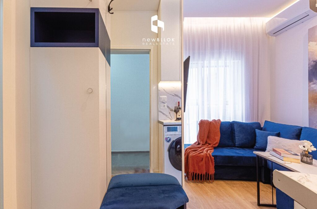 🏠 In Affitto: Appartamento 1+1 📍Ali Demi (Complesso Mangalem) – 40.000 Lek/Mese – Edificio 2022 – 4° Piano – 39 m² – (Arredato e Progettato da un Architetto) 🔥