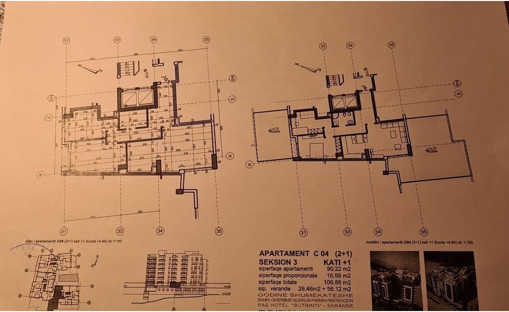 SARANDE, DIETRO L'HOTEL BUTRINT, VENDIAMO APPARTAMENTO 3+1 INVESTITO