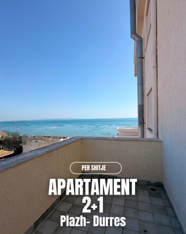 Shitet Apartament 2+1 me Super Verandë dhe Pamje nga Deti – Plazh, Durrës