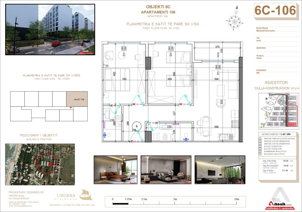 Shitet Apartament 2+1 në Liburna Residence, Golem