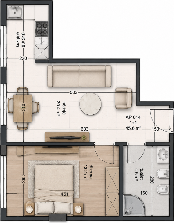 Shitet Apartament  në Rezidencën Kapiten, Golem