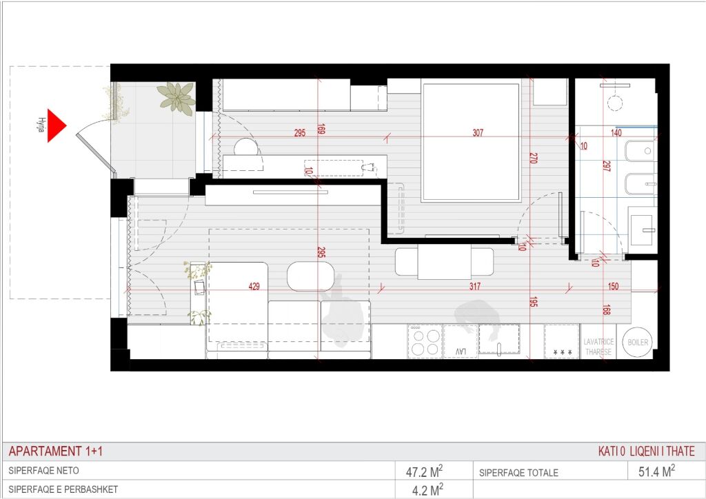 Shitet apartament 1+1 Liqeni i Thatë ID: 530261060-2084