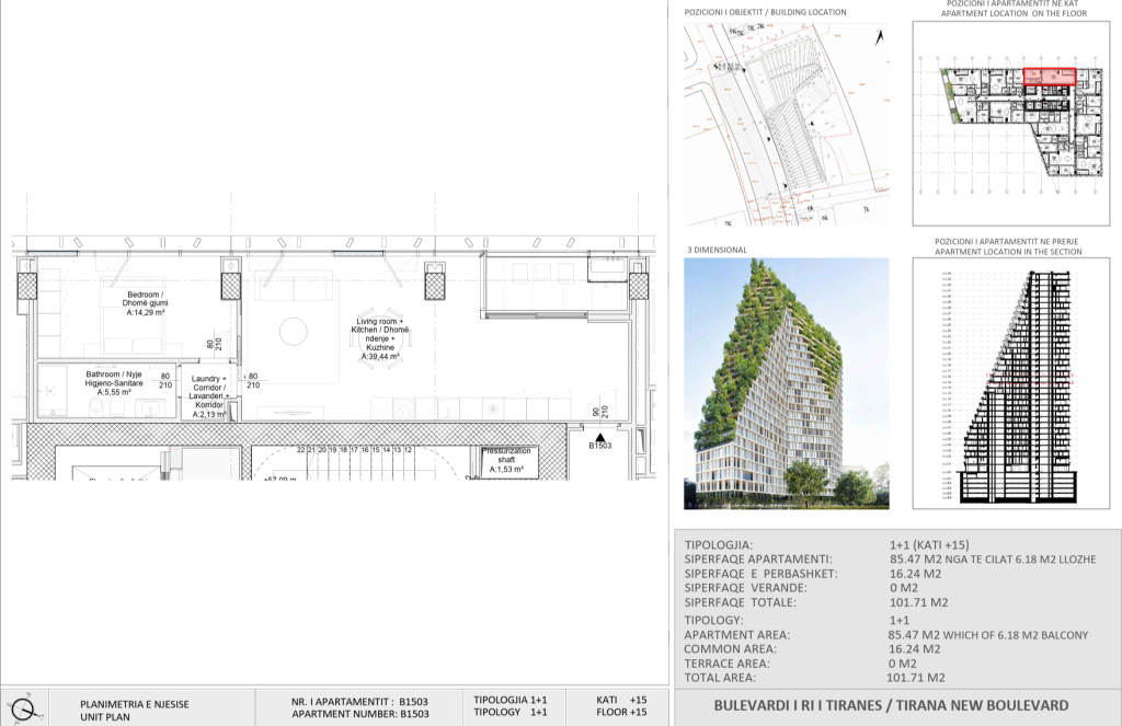 Vendita | Apartament 1 + 1 | New Boulevard Tower | 240000 €