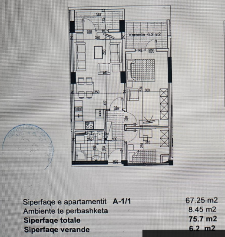 Apartament 1+1+ Post Parkimi (mundesi konvertimi 2+1) ne Shitje Astir Tirane