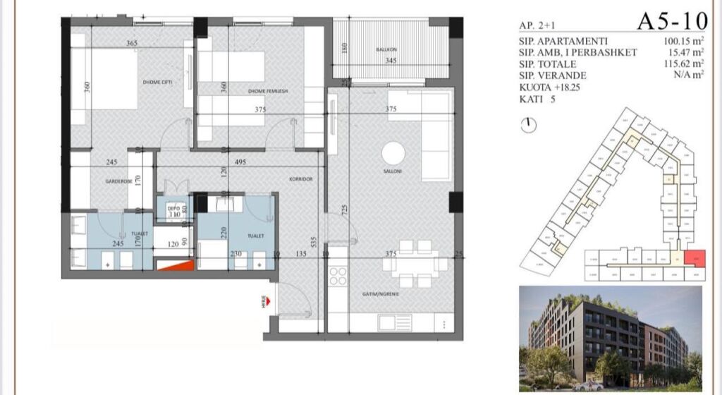 Shitet Apartament 2+1+2 ne cmimin 128.000 euro , Paskuqan rruga Mark Tirta