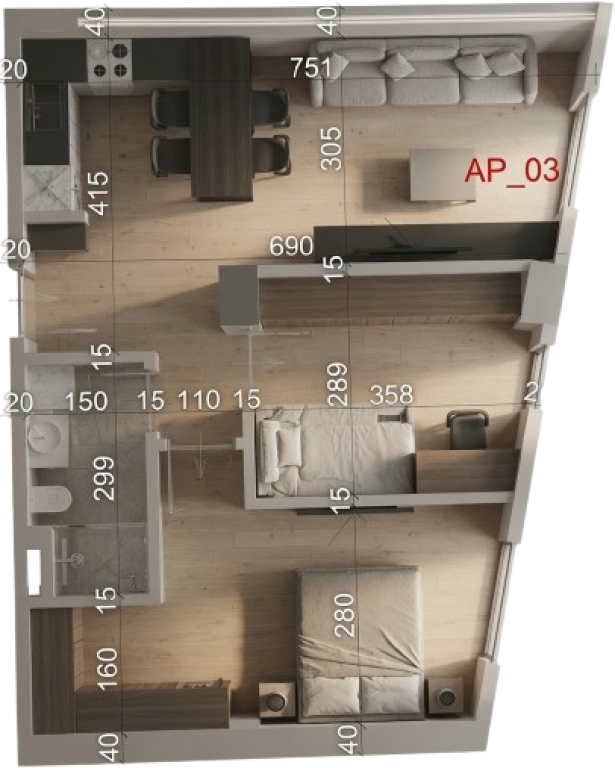 Shitet Apartament 2+1 në Kompleksin Vienna, Golem