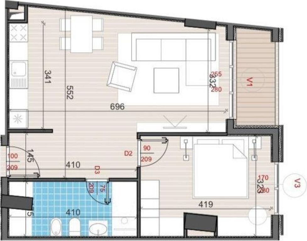 1+1 apartment for sale in Ali Dem Tirana