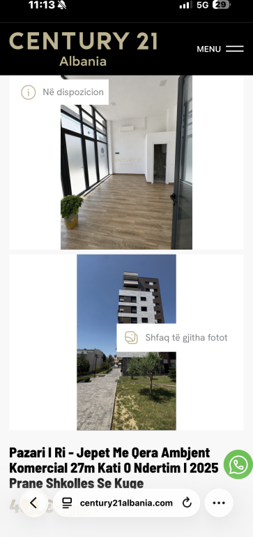 Pazari I Ri - Commercial Space for Rent 27m Floor 0 Building from 2025 Near the Red School