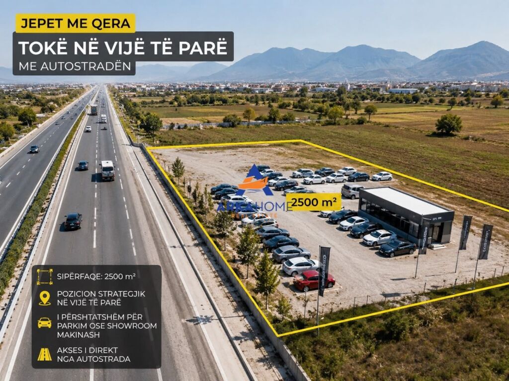 TERRENO IN AFFITTO 2500M2 "AUTOSTRADA TIRANA-DURRES" 2.000 EURO
