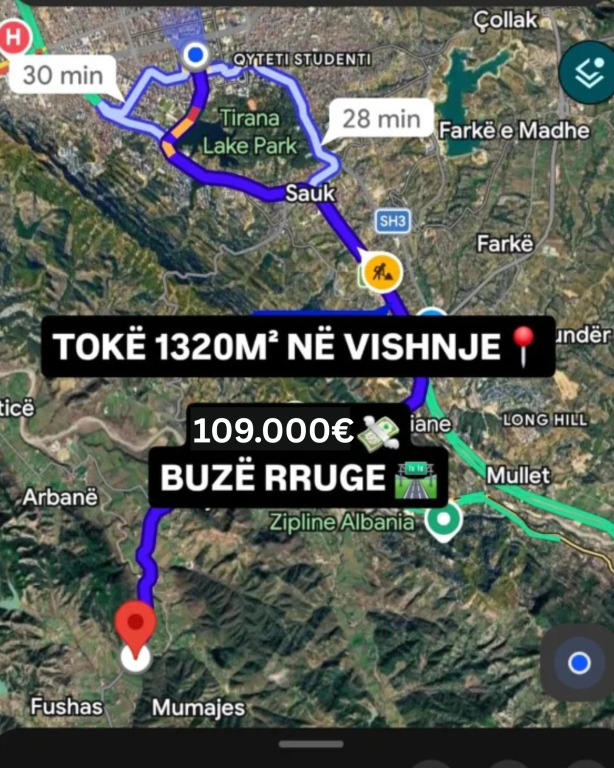 ⛰️ FOR SALE: Arable Land 1320 m² (VISHNJE - TEG 🟣) 📍In the Middle of Nature 🌳 109,000€ Direct Sale Beside the Road 🔥🛣️