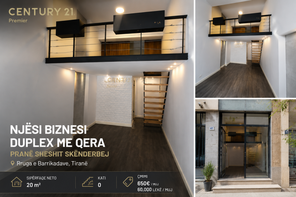 Unità Commerciale Duplex in Affitto nel Centro di Tirana📍 650€/Mese