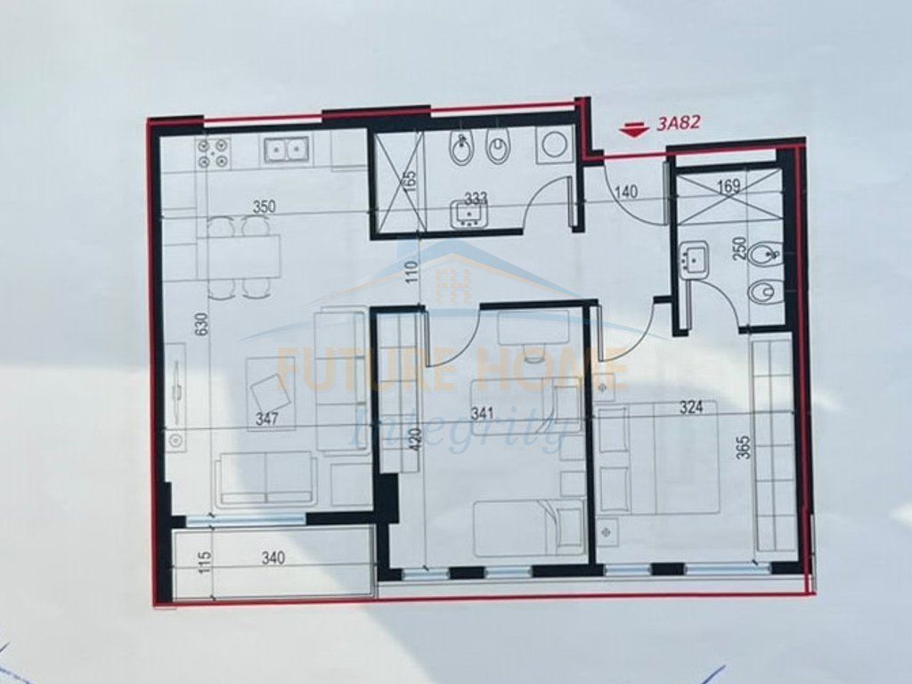 Shitet, Apartament 2+1+2, Kompleksi Univers City, Tiranë.