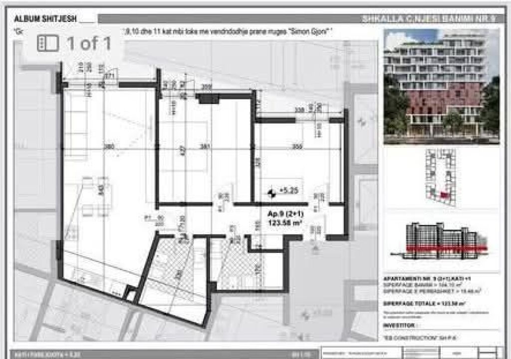 Shitet Apartament 2+1+2 në Rrugën Simon Gjoni, Ish-Fusha e Aviacionit – Tiranë