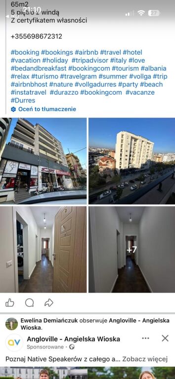Shes Apartment 1+1 ke ura Dajlanit Plazh Durres