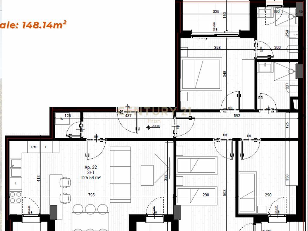 Apartament 3+1 për shitje në Park Houses Residence, Tiranë