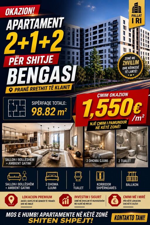 🏡🔥Occasione in vendita 2+1 al Complesso Bengasi, vicino alla Rotonda di Klan 🔥🏡