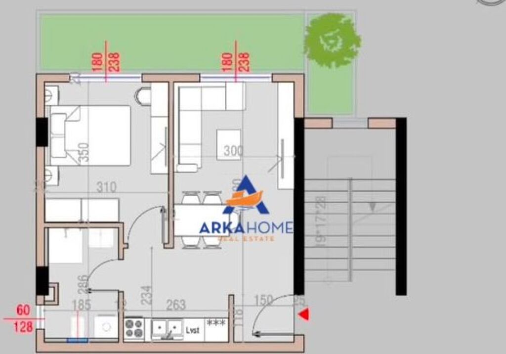 SHITET APARTAMENT 1+1 "TIRANA CIELO , PRANE TEG" 89.356 EURO