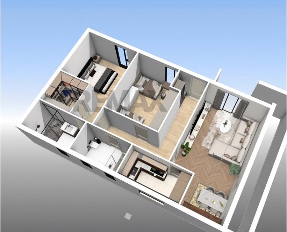 Apartment 2+1 for sale with yard!