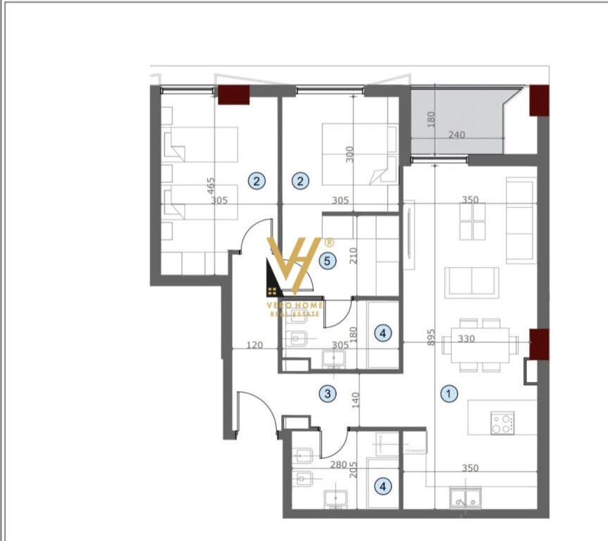 SHITET APARTAMENT 2+1+BLK TE BULEVARDI I RI 297.000 EURO