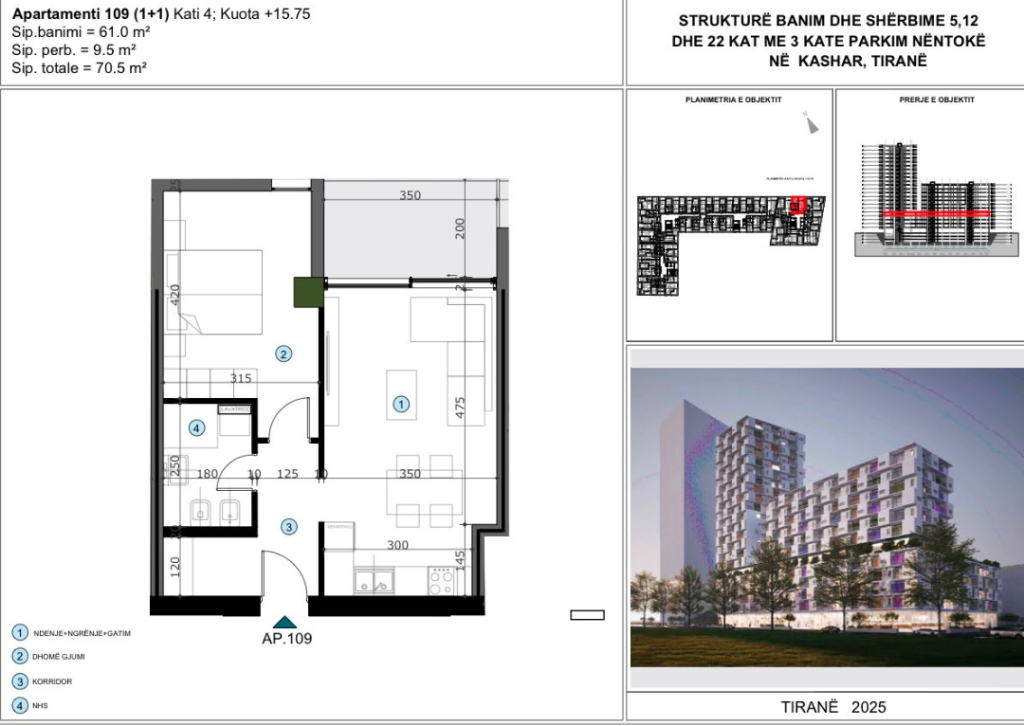 Apartment 1+1 for Sale at MOA Residence, Astir, Tirana
