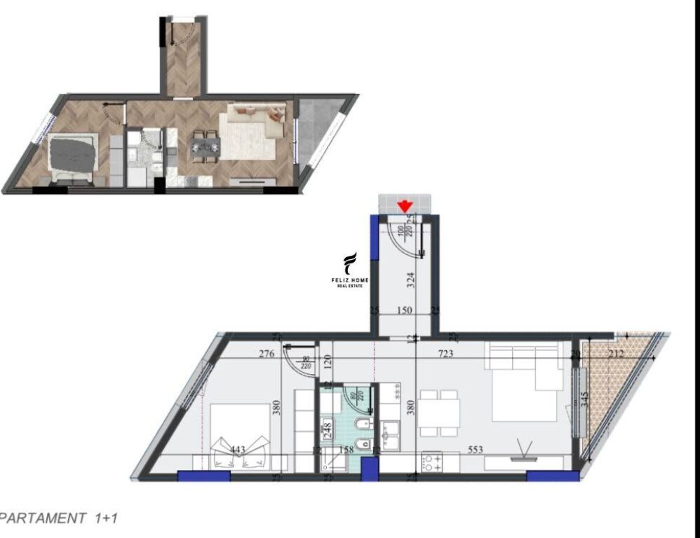 SHITET APARTAMENT 1+1 LAPRAKE 134.000 EURO FH-85571