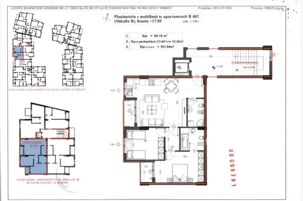 Super apartment 2+1+2 for sale at Kompleksi Orion, Dibres street